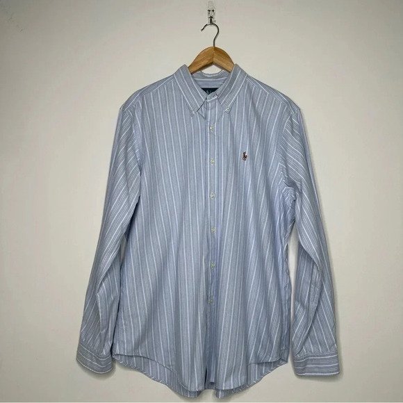 Polo Ralph Lauren Blue Stripe Classic Fit Button Down Shirt Size XL - Picture 5 of 5